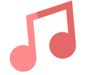 Red music note